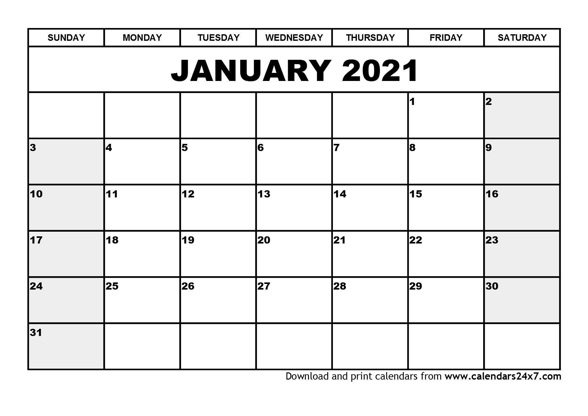 January 2021 Calendar February 2021 Calendar