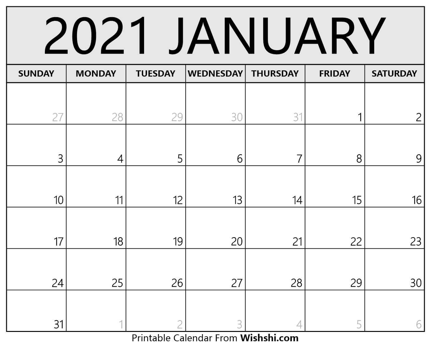 january 2021 calendar printable free printable calendars