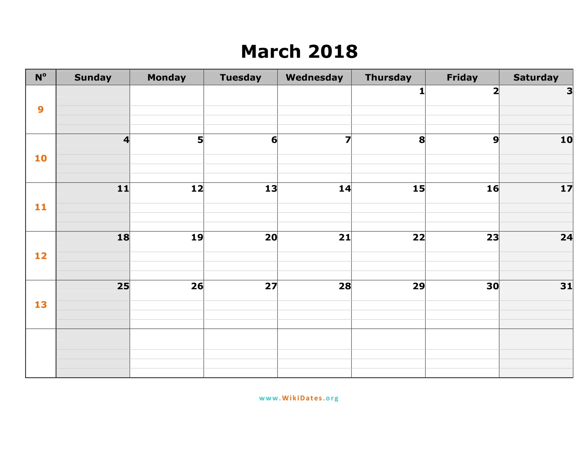 march 2018 calendar wikidates