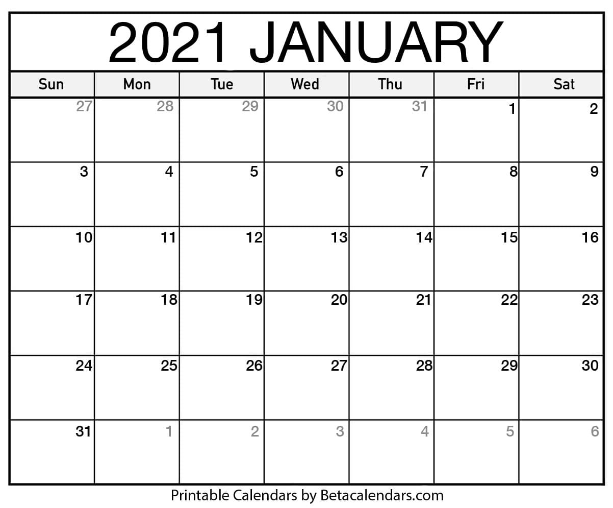 printable calendar for january 2021