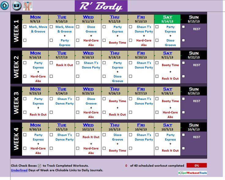 Rockin Body Schedule I Just Saved As A Png And Printed Rockin Body Rockin Body Workout