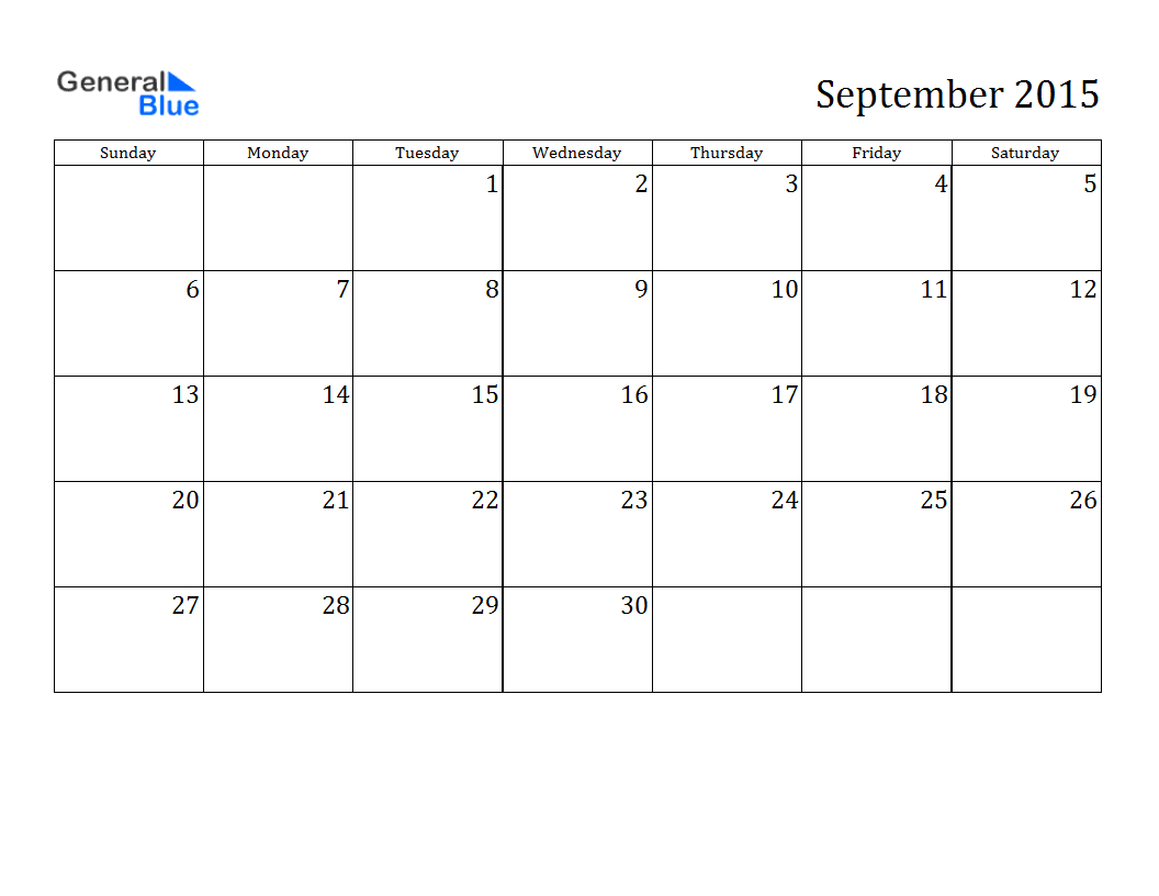 Sept 2015 Calendar September 2015 Calendar Pdf Excel