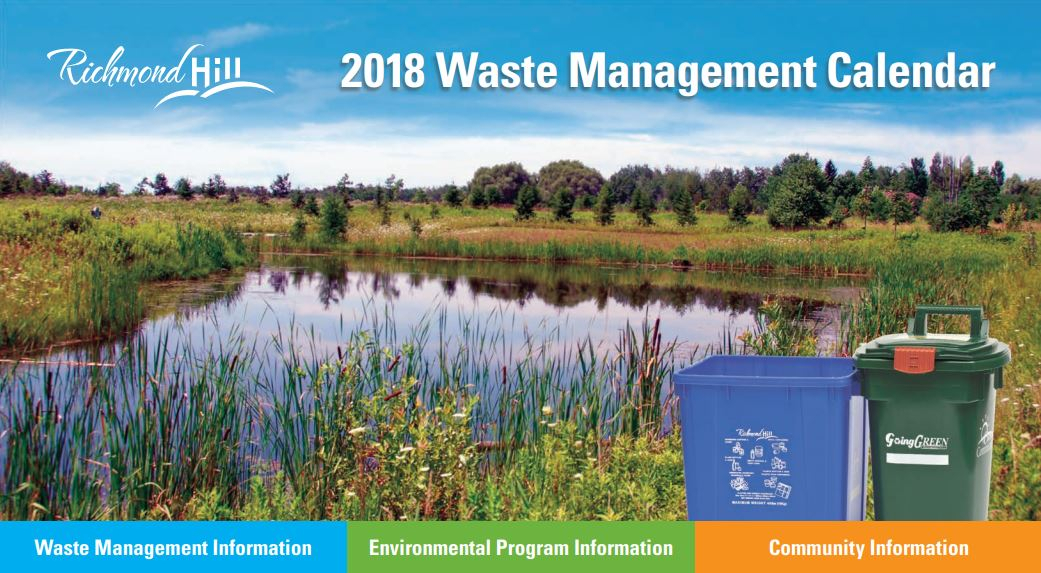 the 2018 waste management calendar is now available online