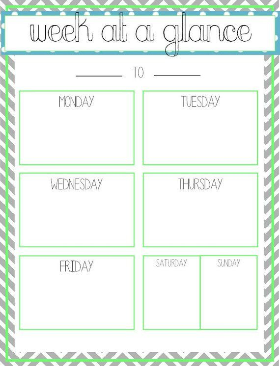 week at a glance template excel yahoo search results