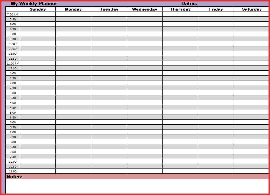 Week Calendar 24 Hours Calendar Printables Free Templates