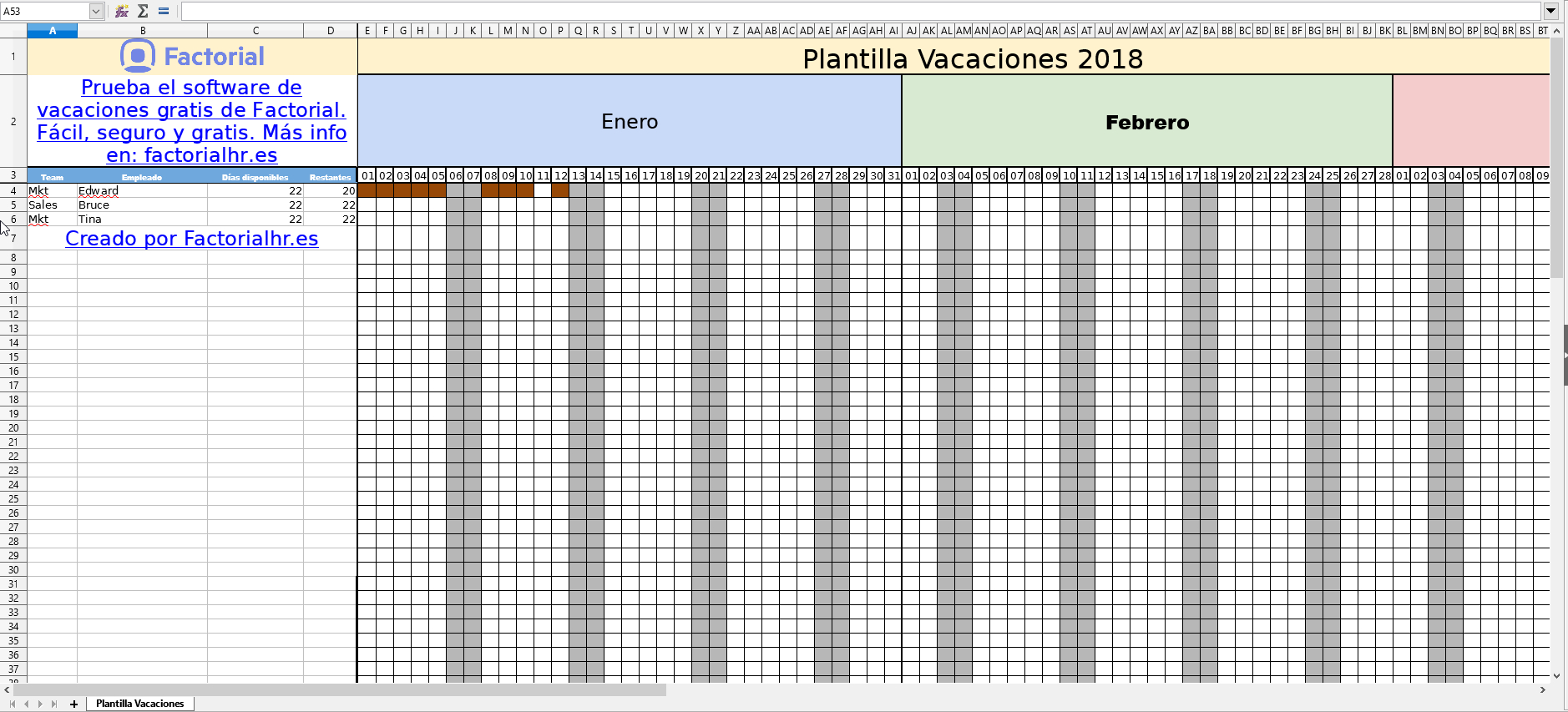 Well Known Calendario Anual 2018 Excel Qn69 Ivango