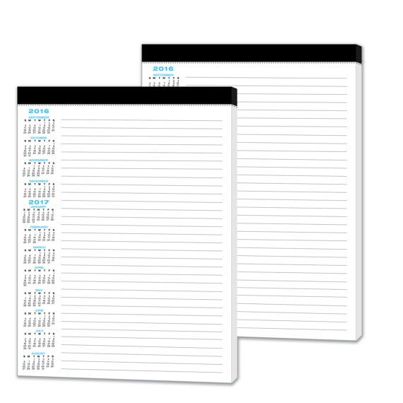 2 Pack Academic Calendar Notepad Legal Pad Diary Lined