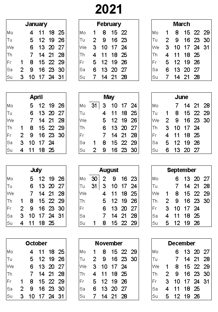 20 Calendar 2021week Number Free Download Printable
