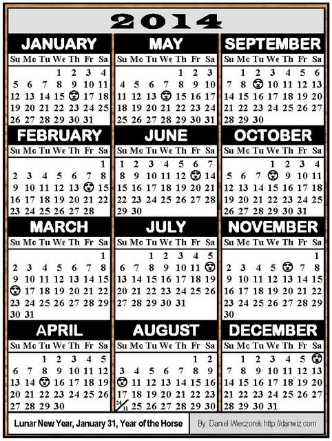 2014 Usa Japanese International Calendars