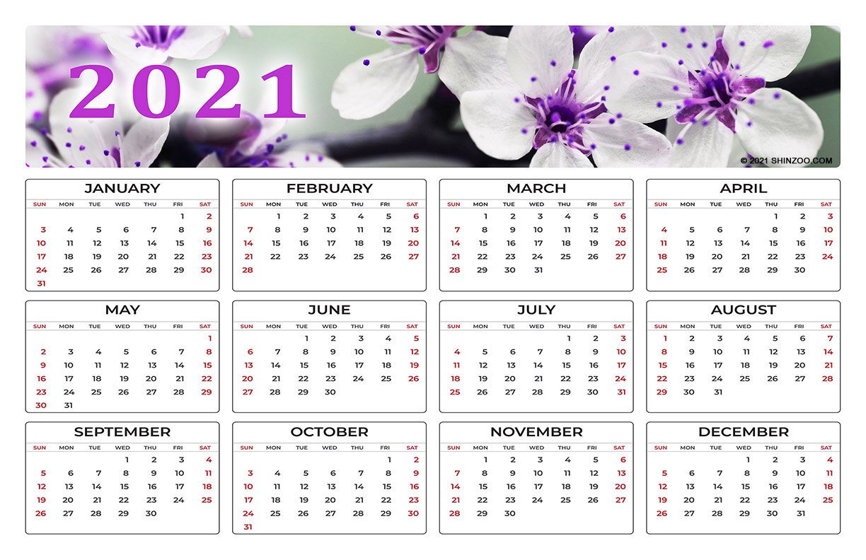 2021 Calendar 11×17 Printable Template Fallow Deer On A