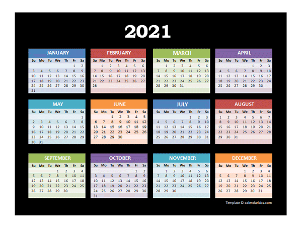 2021 yearly calendar for powerpoint free printable templates