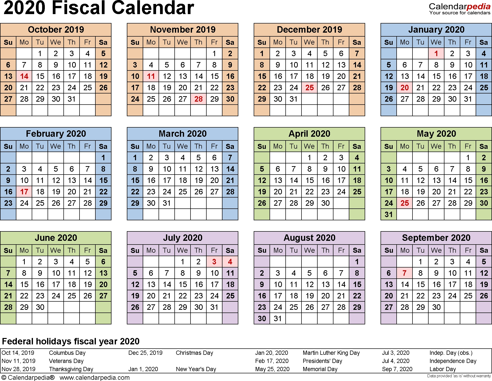 5 Year Calendar 2020 To 2020 Month Calendar Printable