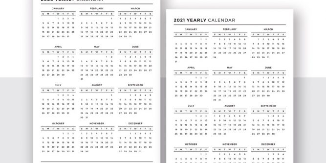 5 Year Calendar 2020 To 2025 Free Printable Calendar 1