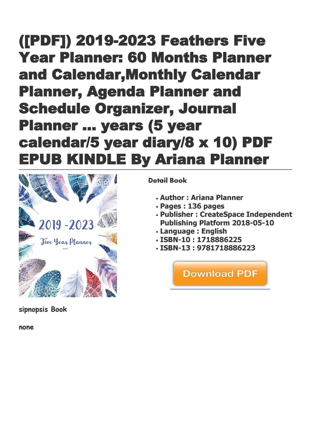 5 Year Calendar Journal Ten Free Printable Calendar 2020
