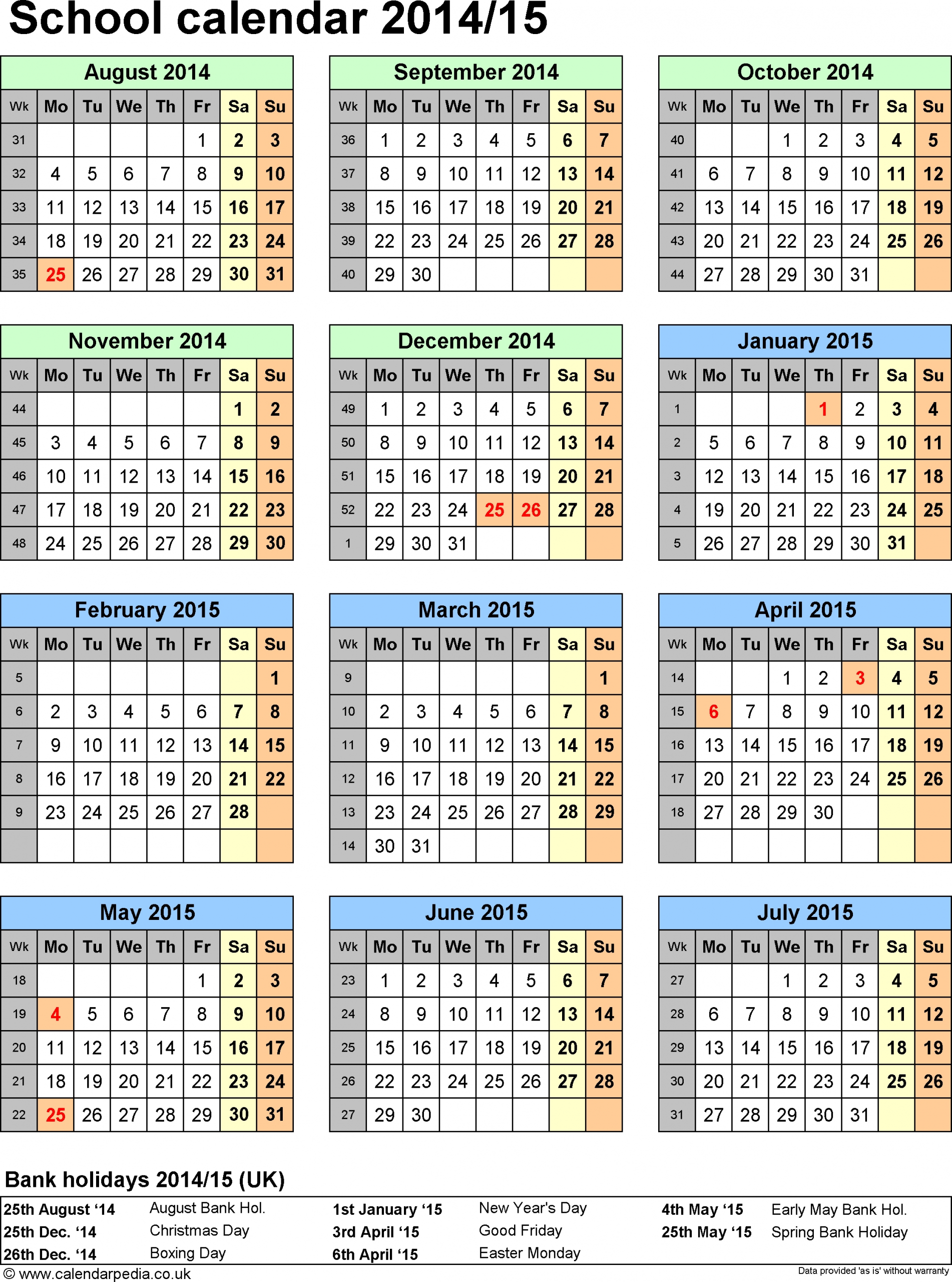 5 Year Calendar On One Page Ten Free Printable Calendar 1