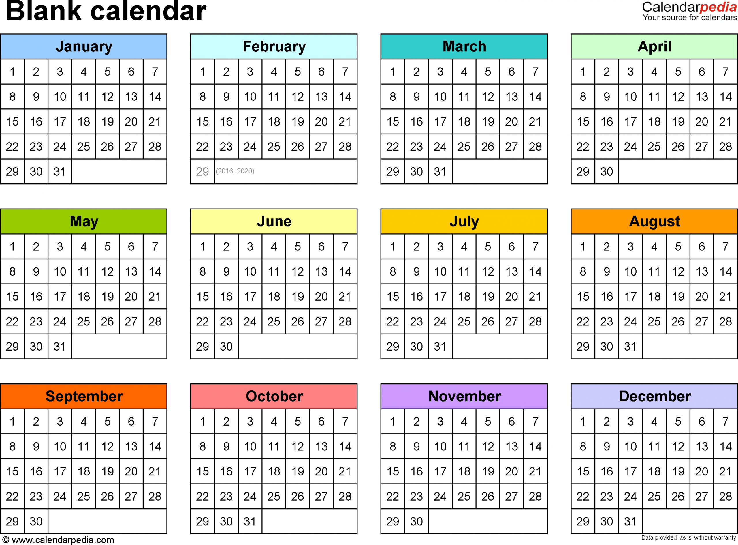 5 Year Calendar Planner Month Calendar Printable