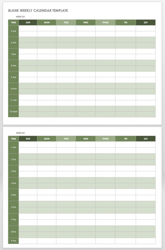 5am Club Printable Weekly Hourly Schedule Calendar