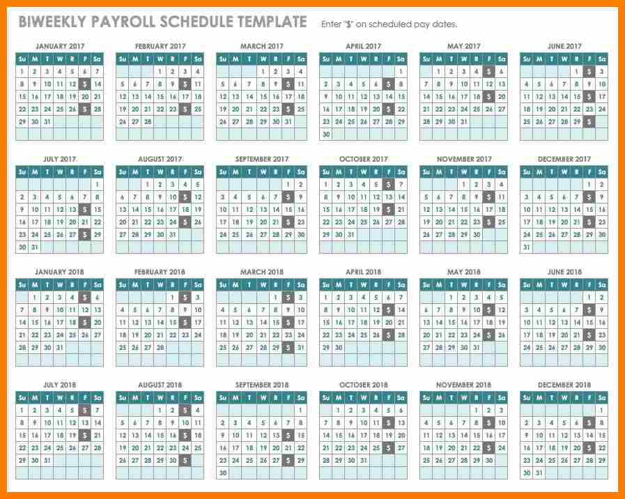 9 Payroll Calendar Bi Weekly 2018 Pay Stub Format