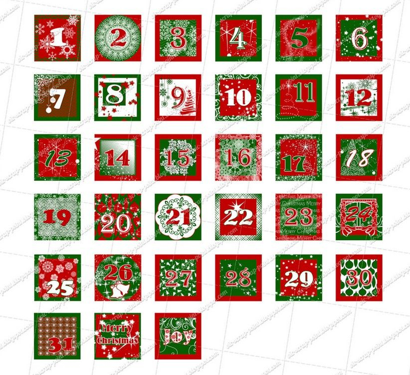 Advent Calendar Numbers Printable Advent Calendar Free Christmas Printables Calendar Template