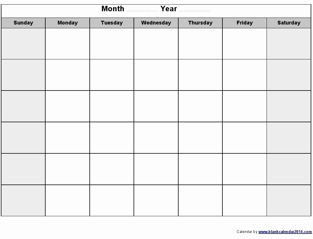 Blank Monday Through Friday Template Ten Free Printable Calendar 2020 2021
