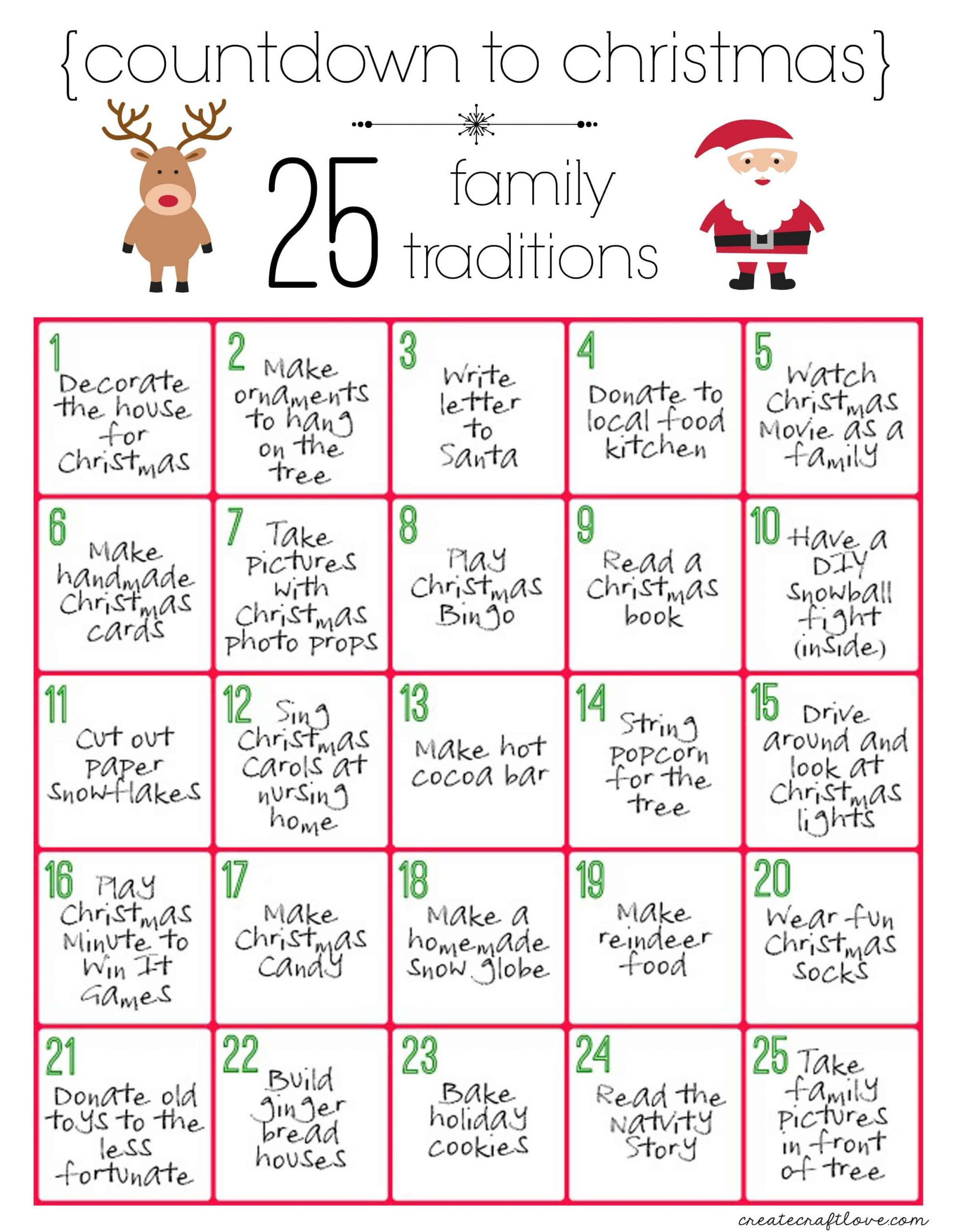 christmas traditions printable free christmas download