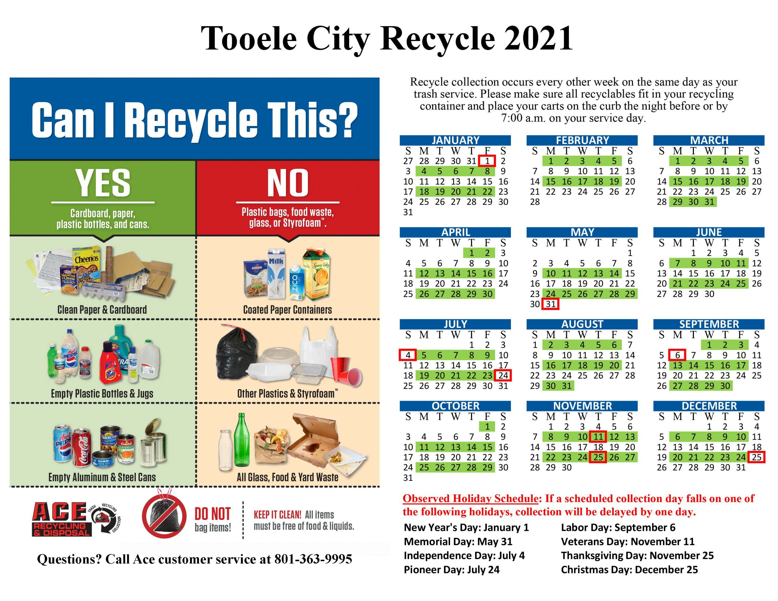 Curbside Recycling Program Tooele City