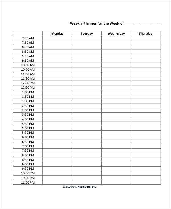 free 10 hourly calendar template in google docs ms word