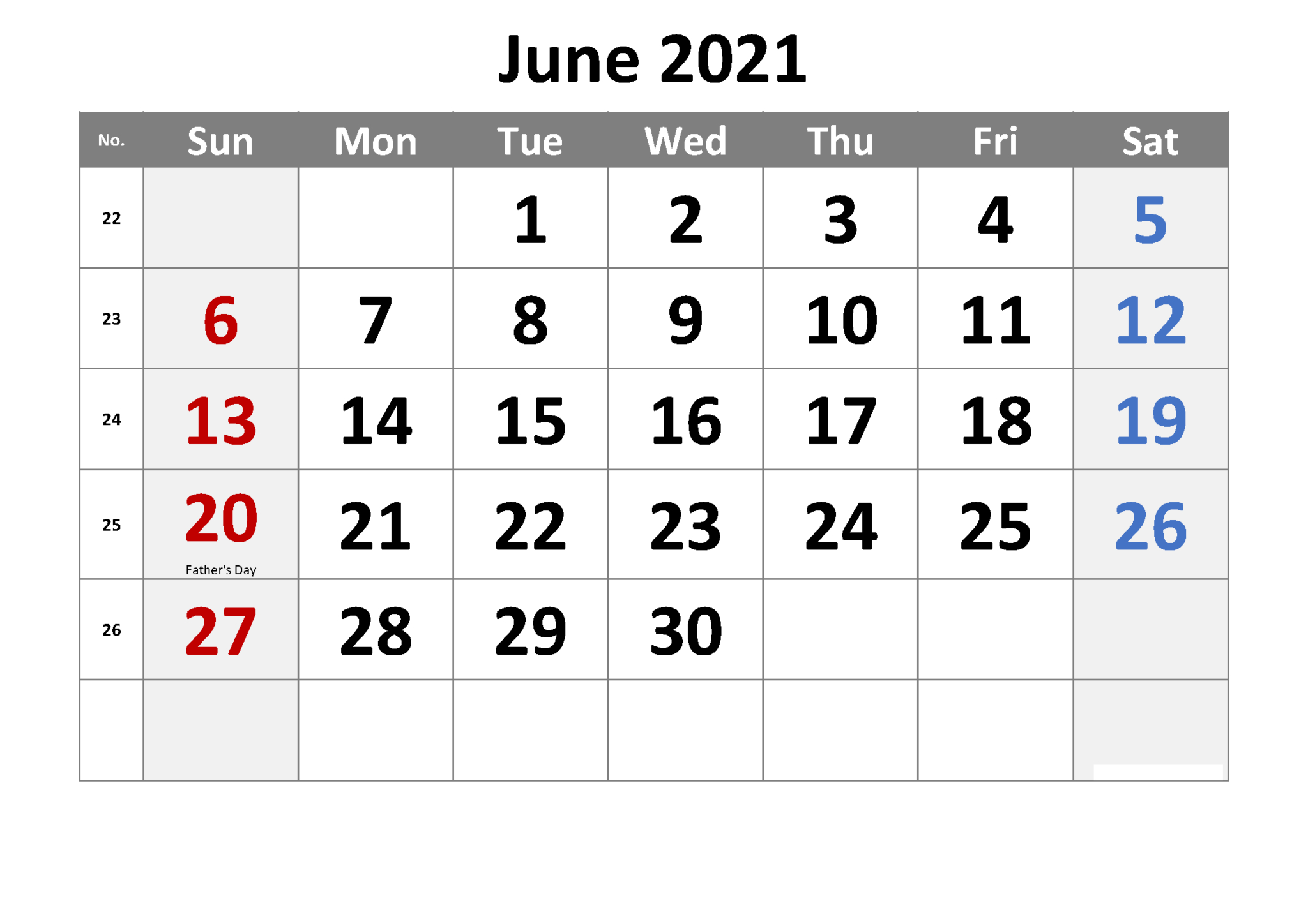Free June 2021 Calendar With Holidays Thecalendarpedia