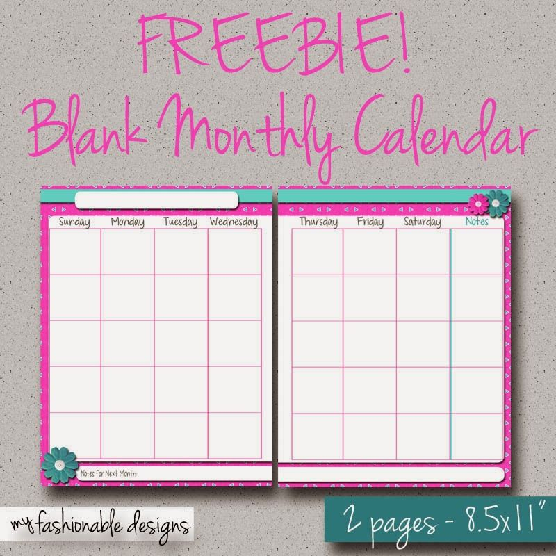 Free Printable 2 Page Monthly Calendar Spring Flowers