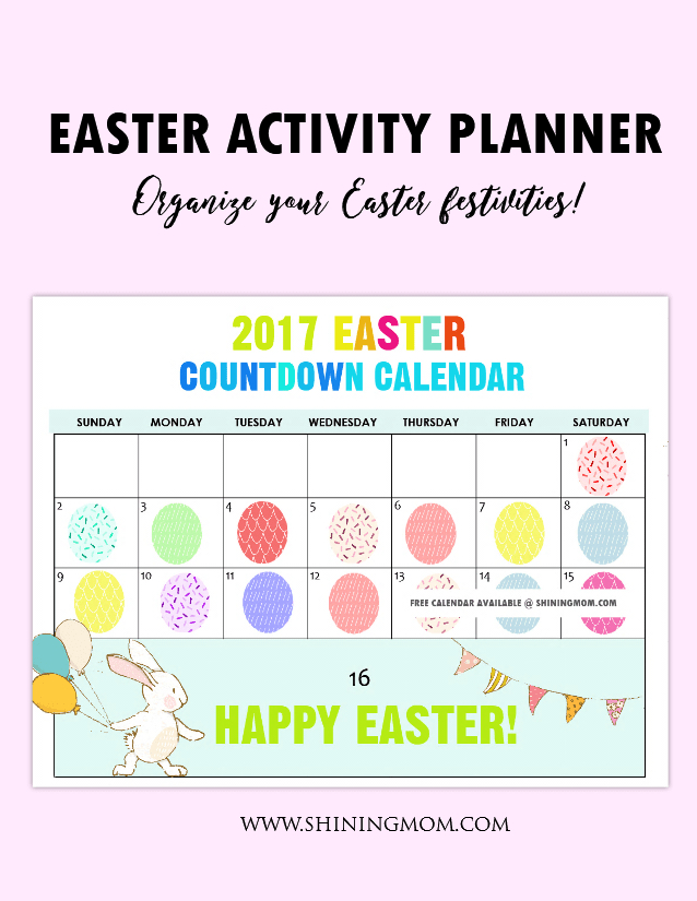 Free Printable Fun Easter Countdown Calendar 2017