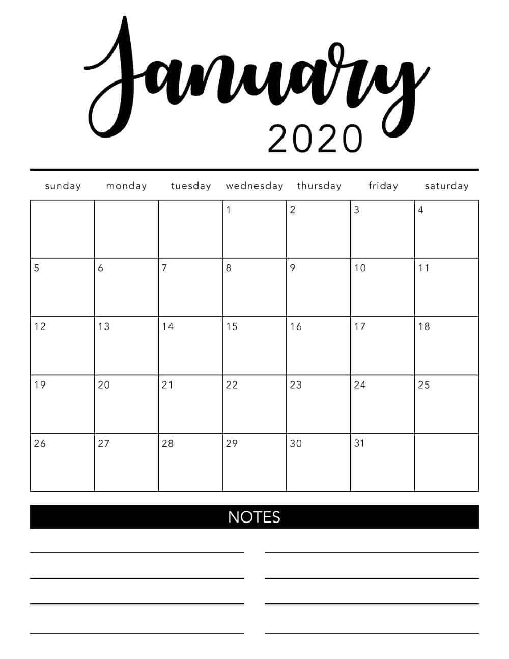 free printable lined monthly calendar 2020 calendar