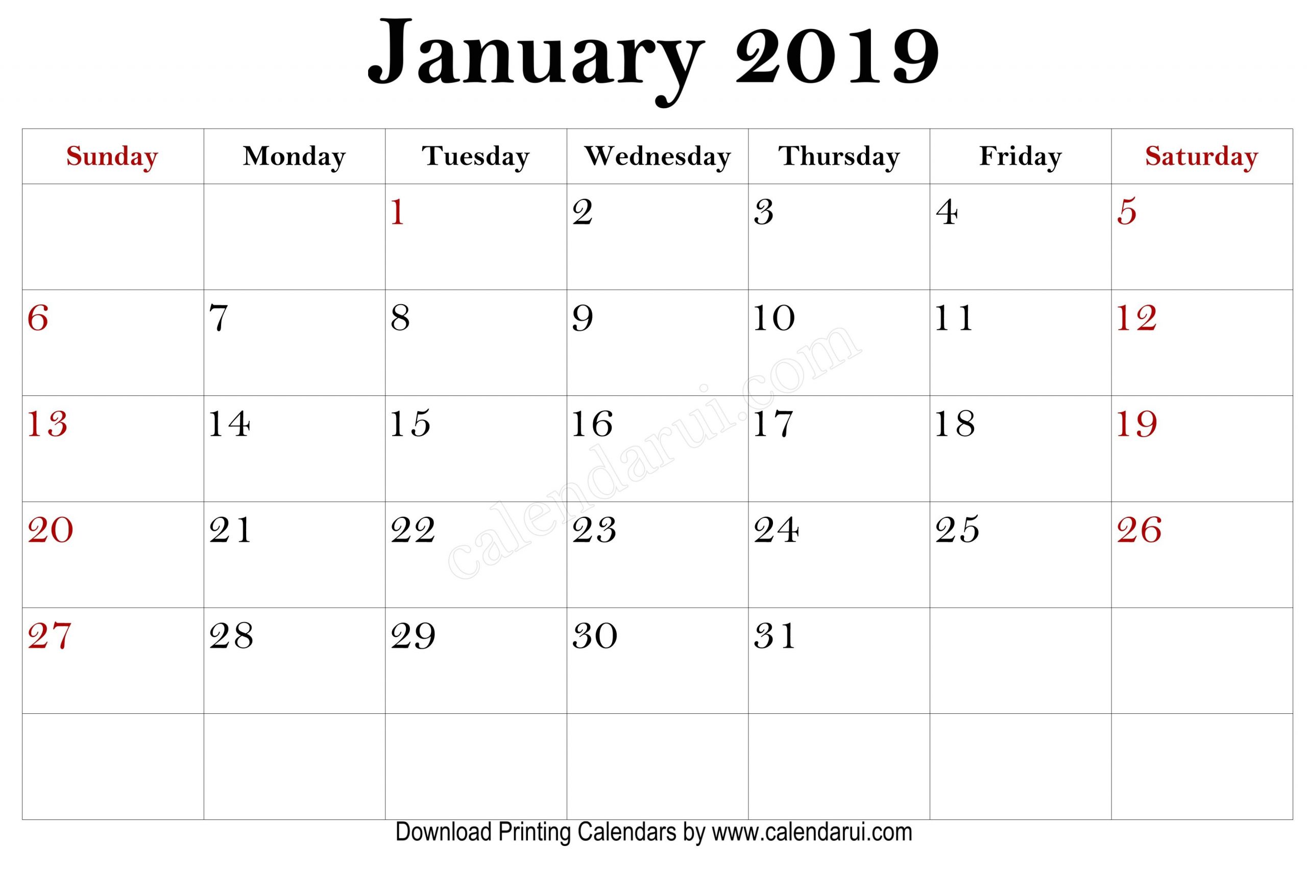 Free Printable Mini 2019 Calendars Best Quality Calendar 1