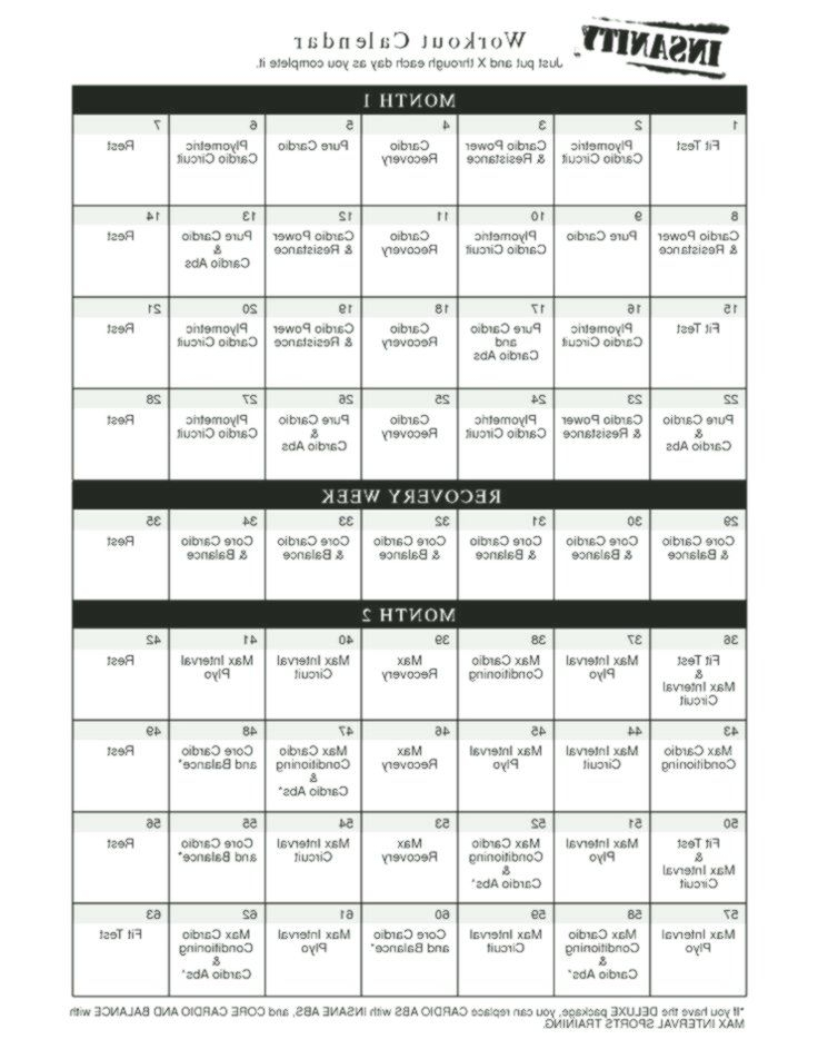 Insanity Workout Calendar Maybe Lets Do A Less Intense