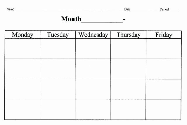 Inspirational Monday Through Friday Schedule Template In 2020 With Images Calendar Template