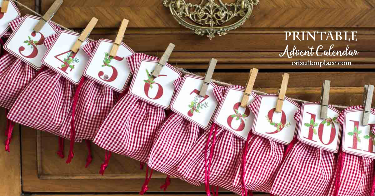 Kids Advent Calendar Diy Printable Numbers On Sutton Place