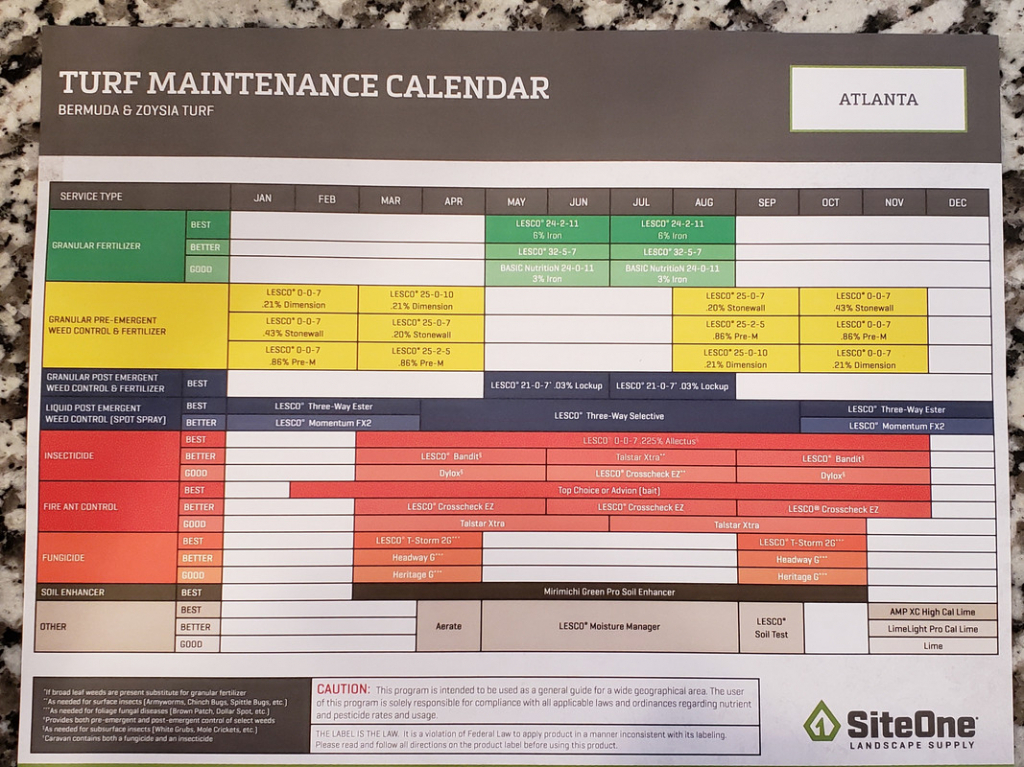 Lawn Calendar Maintenance Calendar Template 2021