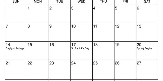 March 2021 Calendar Printable Pdf Free Printable Calendar