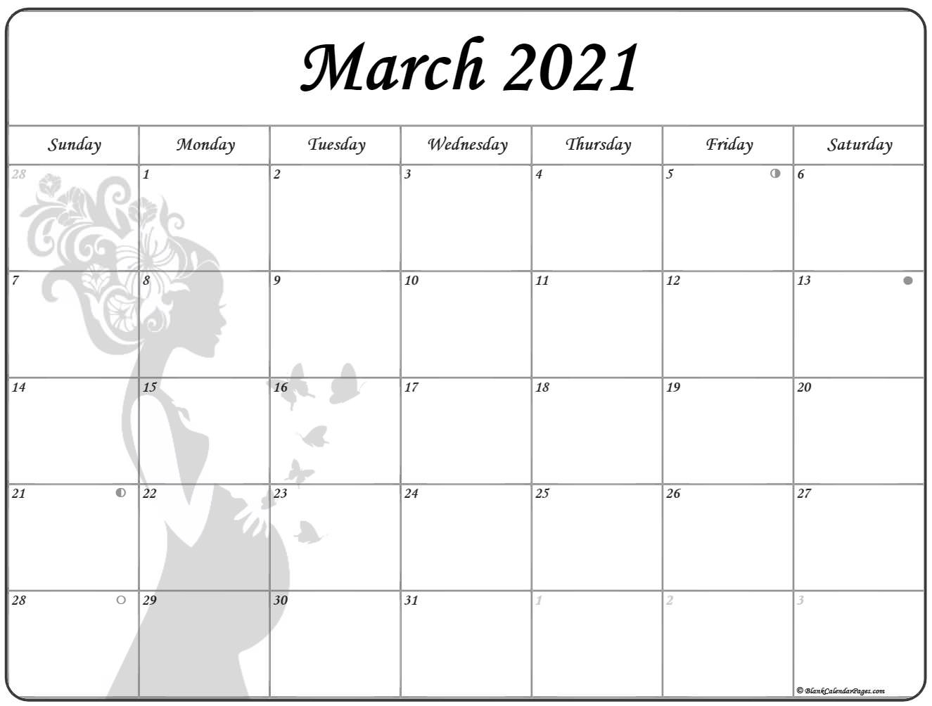 March 2021 Pregnancy Calendar Fertility Calendar
