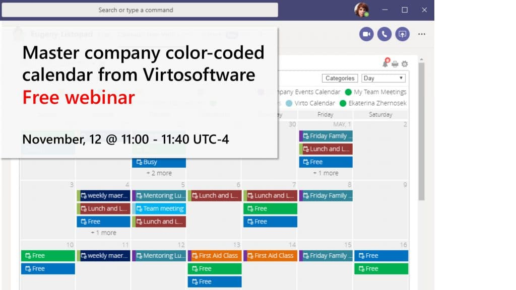 Master Company Color Coded Calendar With Calendars From