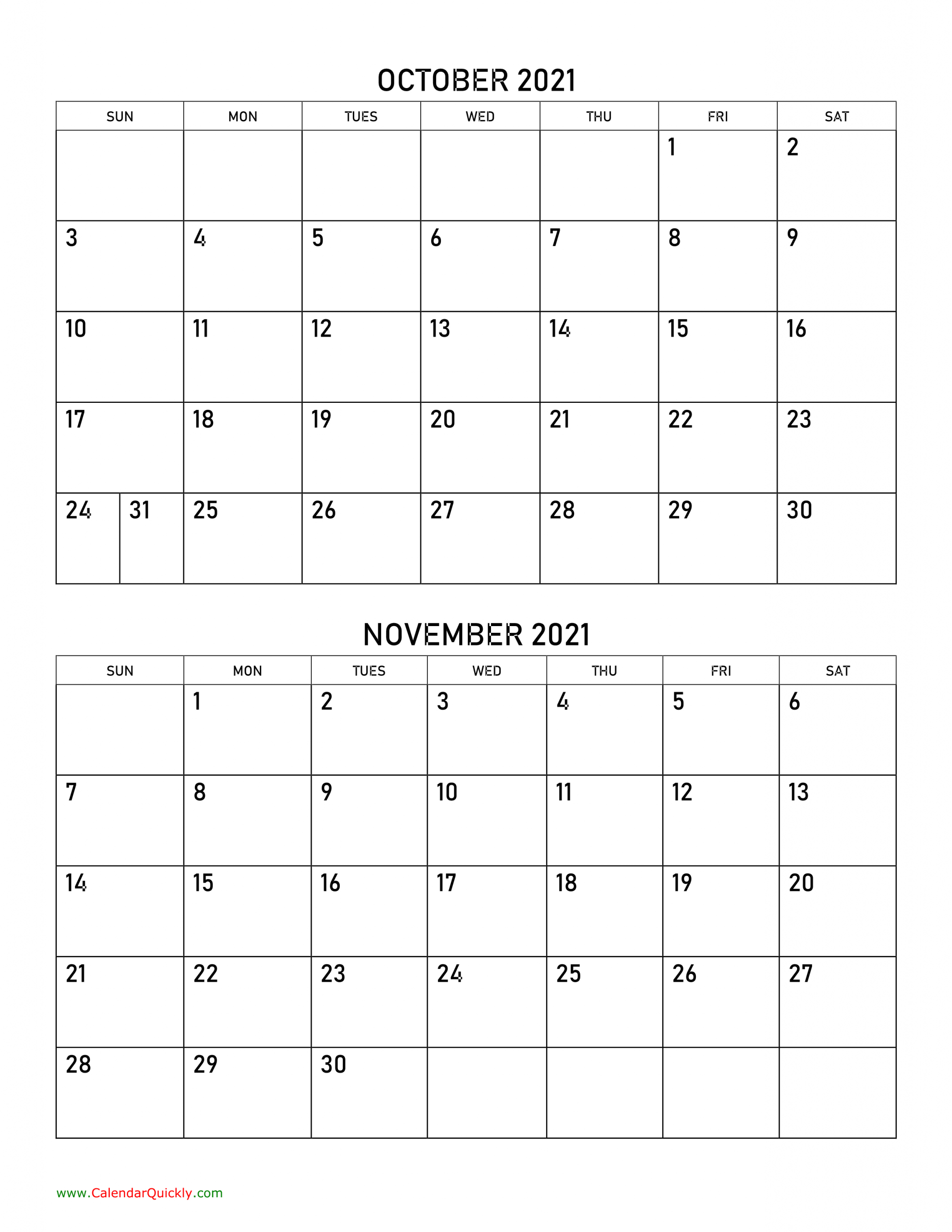 october and november 2021 calendar calendar quickly