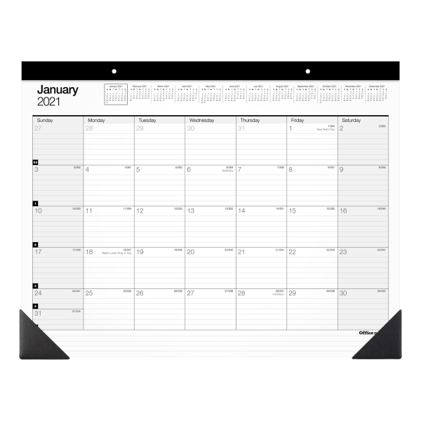 Office Depot Brand Monthly Desk Pad Calendar 22 X 17