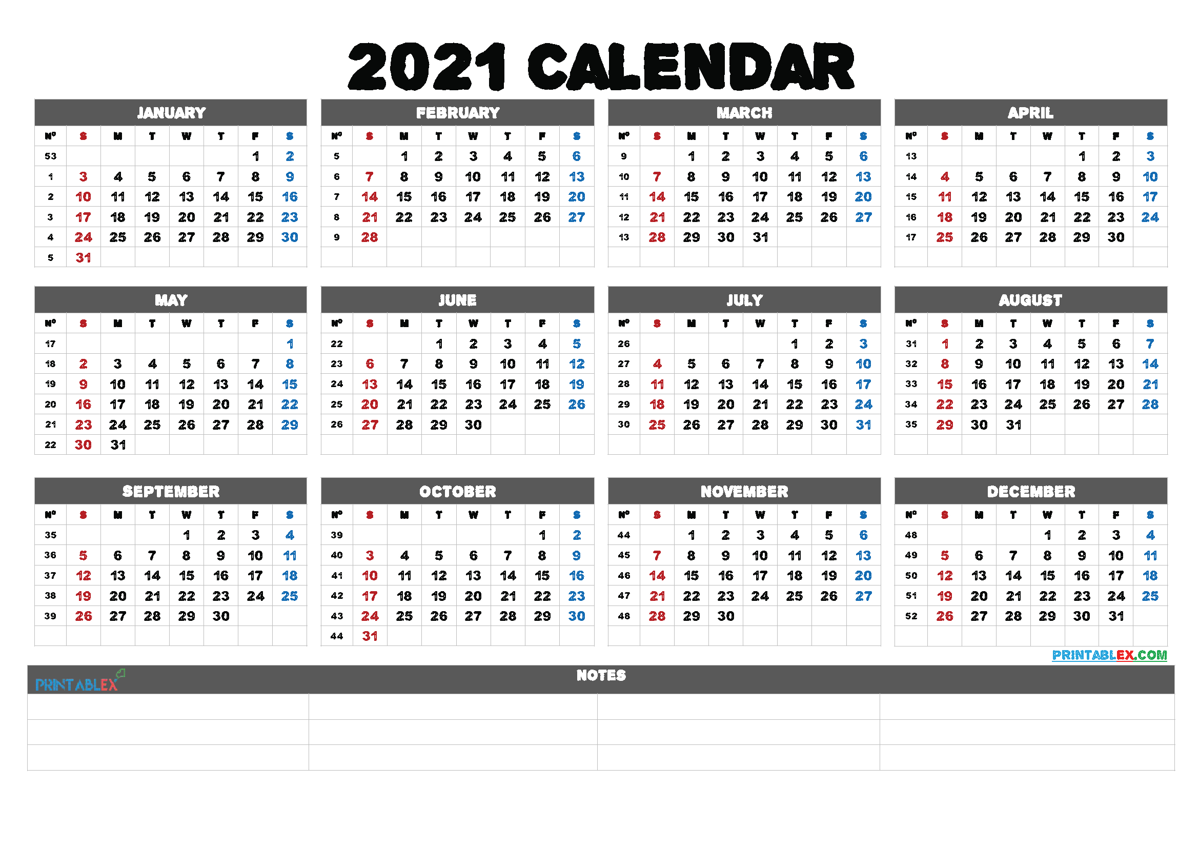 printable 58 2021 calendar 8 5 x 11 inch bold 2021