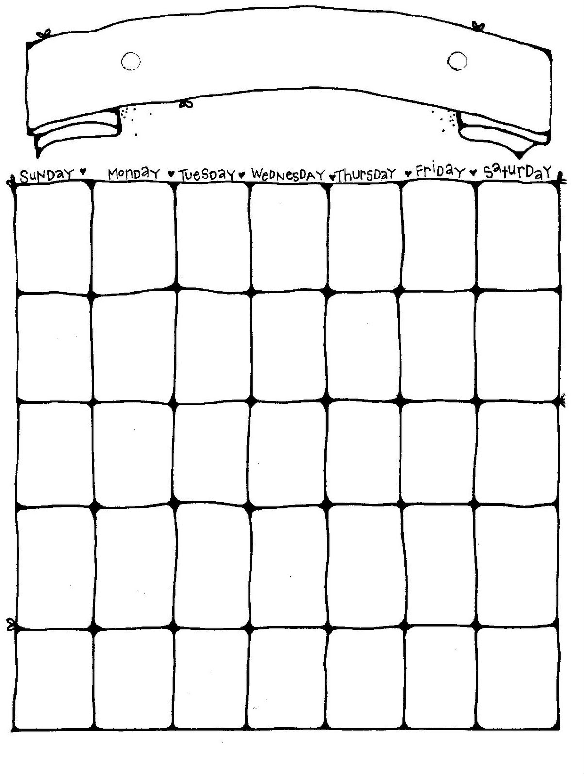 printable blank calendar pages activity shelter