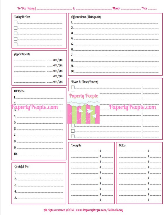 printable daily planner page day planner to do list daily