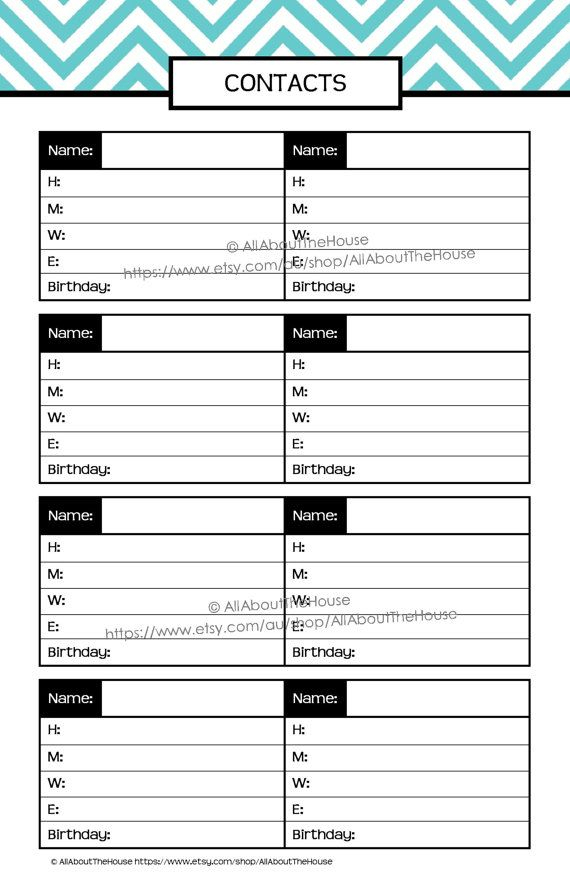 printable planner daily planner weekly planner calendar