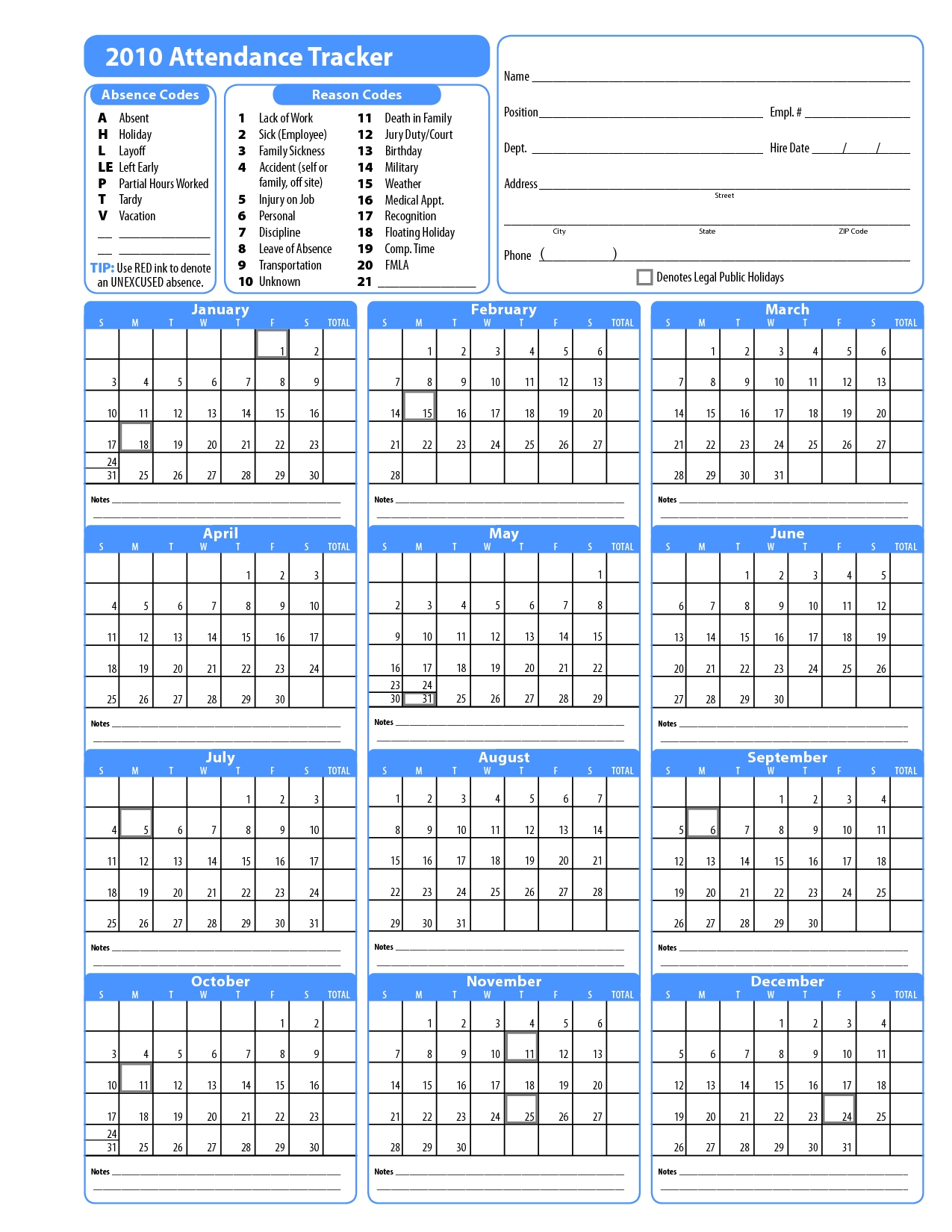 Promotional One Page Year Calendars 8 5 X 11 Calendar