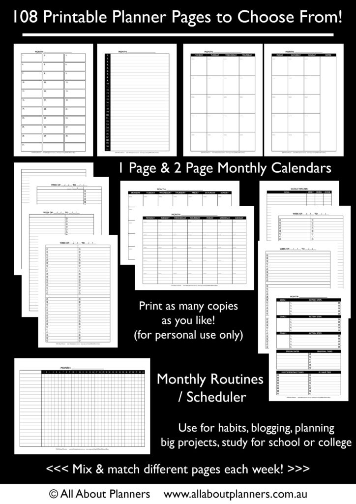 The Create Your Own Planner Kit 108 Printable Pages To