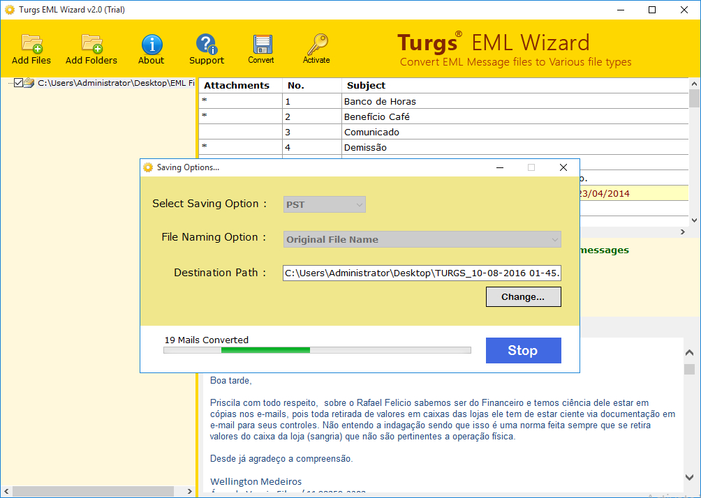 turgs eml wizard free download and software reviews