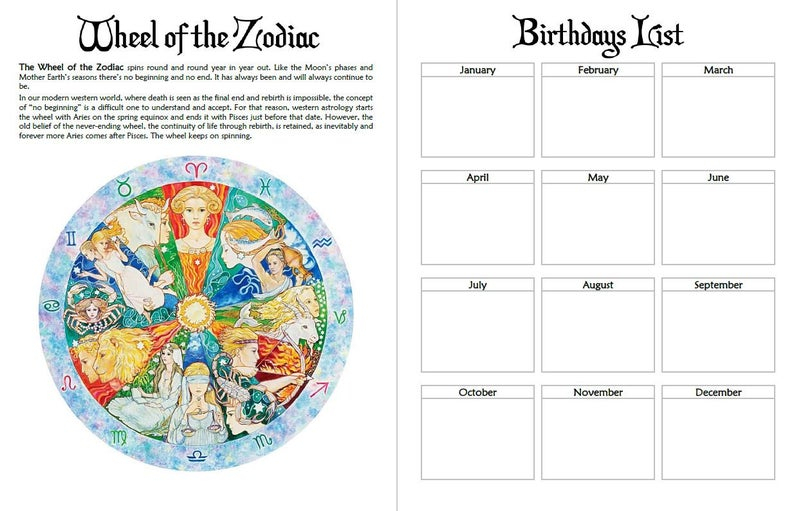 witchcraft almanac and diary weekly planner and calendar