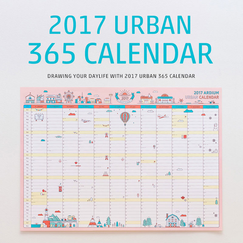 Year 2017 365 Days Drawing Daily Life Countdown Wall